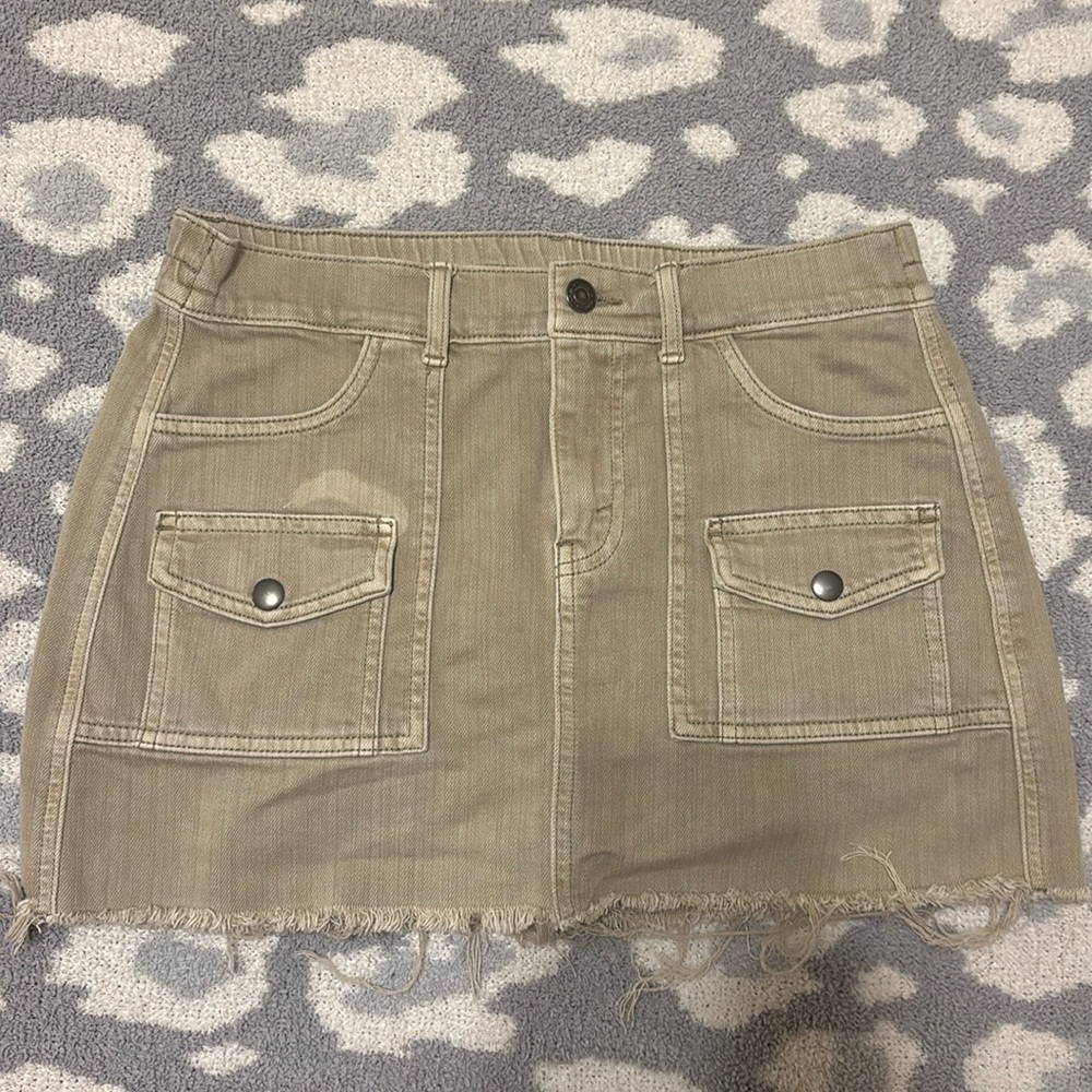 Aerie Tan Cargo Mini Skirt